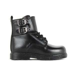 Toddler Boots in black leather with straps