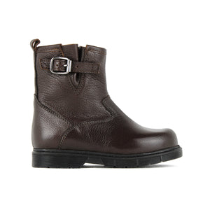 Toddler boots in dark brown leather