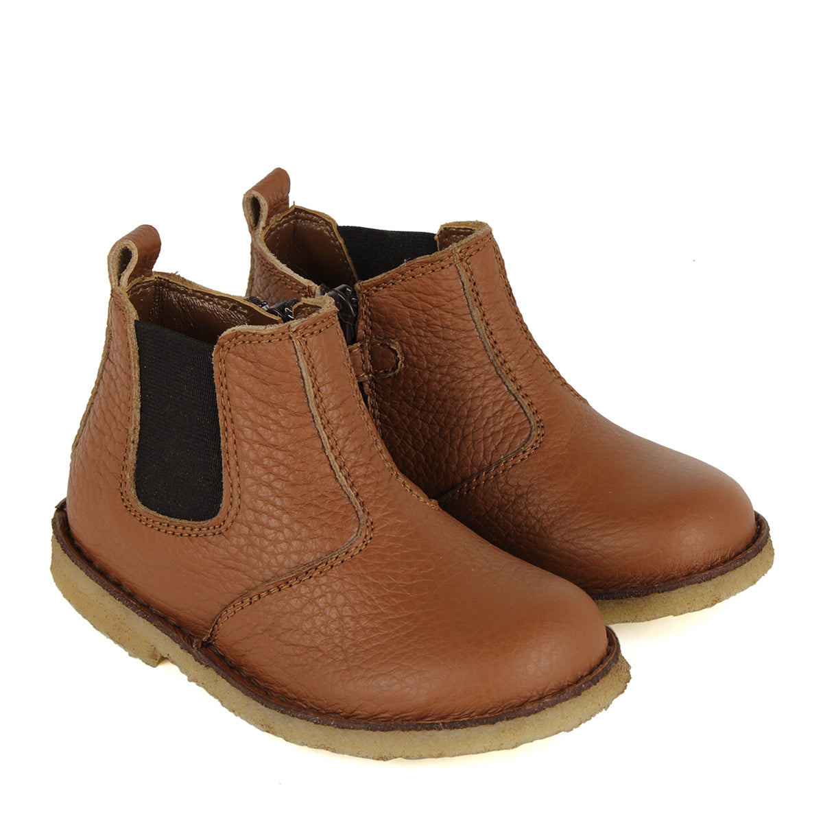 First-steps chelsea boots in pebbled calfskin leather