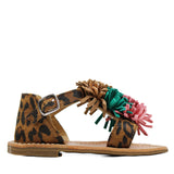 Animal print leather sandals