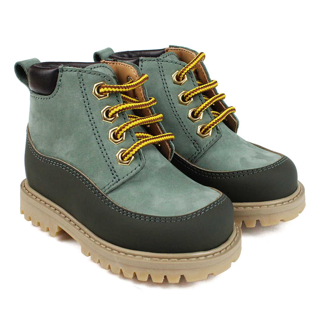 Toddler Ankle Boots green with rubber detail