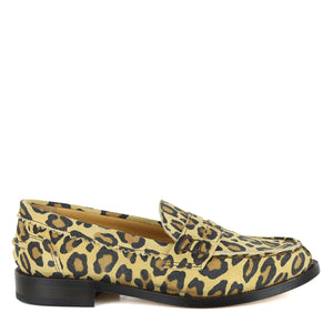Loafers in velour animalier