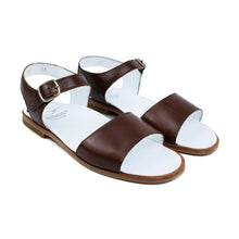 Load image into Gallery viewer, Sandals in brown calf leather
