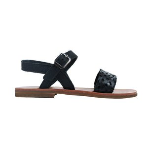 Sandals in black leather