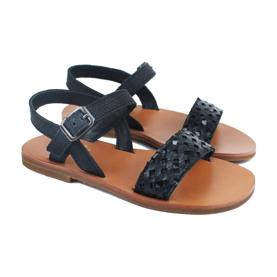 Sandals in black leather