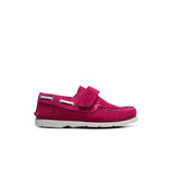 Single Strap Penny Loafer in Pink Suede