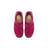 Single Strap Penny Loafer in Pink Suede