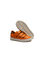 Load image into Gallery viewer, Triple Strap Sneakers in Orange Calf Leather
