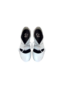 Holed Derby in White Calf Leather