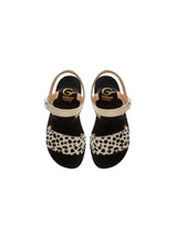 Load image into Gallery viewer, Sandals in Beige Patent Leather and Animalier Effect Pony Hair Leather

