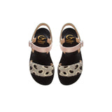 Sandals in Patent Leather and Animalier Effect Pony Leather