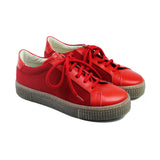 Sneakers in red leather/fabric