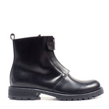 Boots in Black Calfskin Leather with Zip