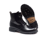 Boots in Black Calfskin Leather with Zip
