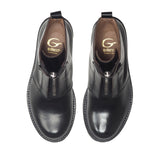 Boots in Black Calfskin Leather with Zip