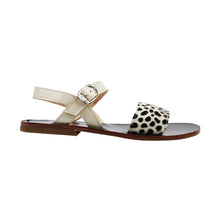 Load image into Gallery viewer, Sandals in pony-effect and beige leather
