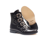 Boots in Black Calfskin Leather with Buckles