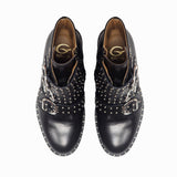 Boots in Black Calfskin Leather with Buckles