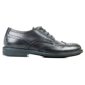 Brogue Derby in Black England Leather