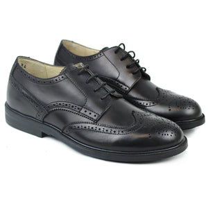 Brogue Derby in Black England Leather