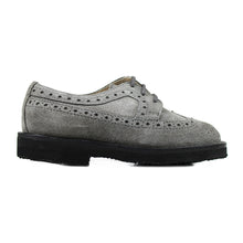 Load image into Gallery viewer, Full brogue shoes in grey suede with light rubber soles
