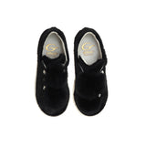 sneakers with black lapin fur application in black pony hair leather