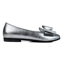 Load image into Gallery viewer, Ballerina in silver leather with bow
