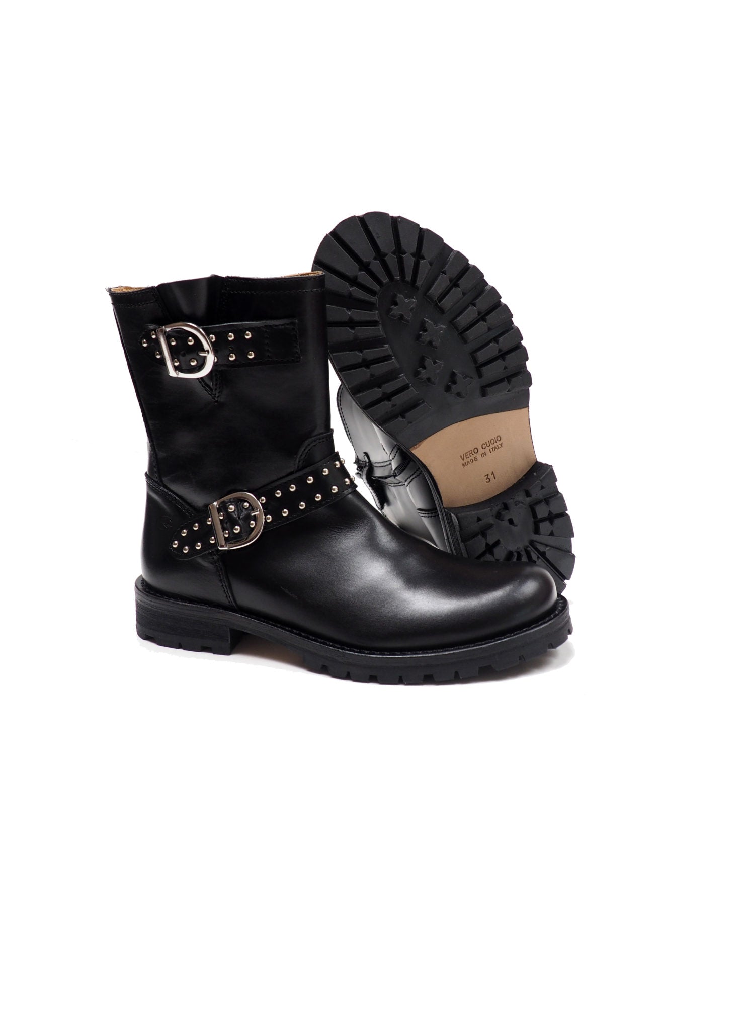 buckeles boots in black calf leather