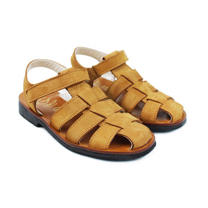 Cage Sandals in light brown nubuk leather