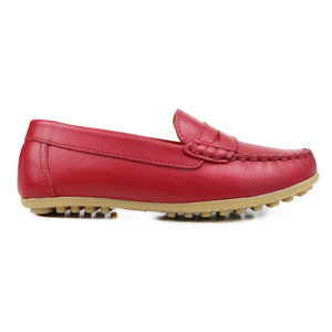 Penny loafers in red leather