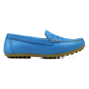 Penny loafers in royal blue leather