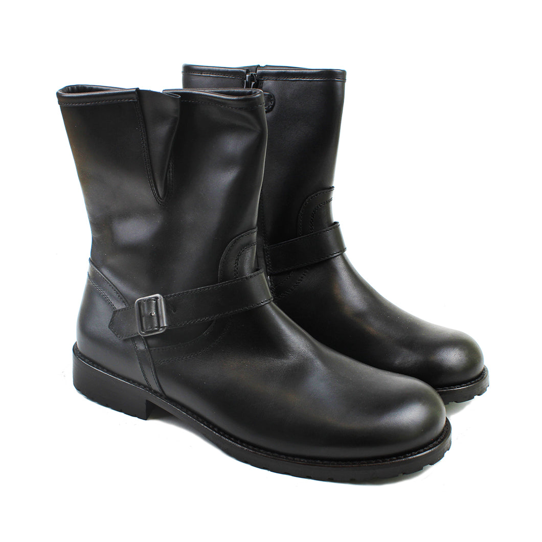 Stivaletto biker in pelle