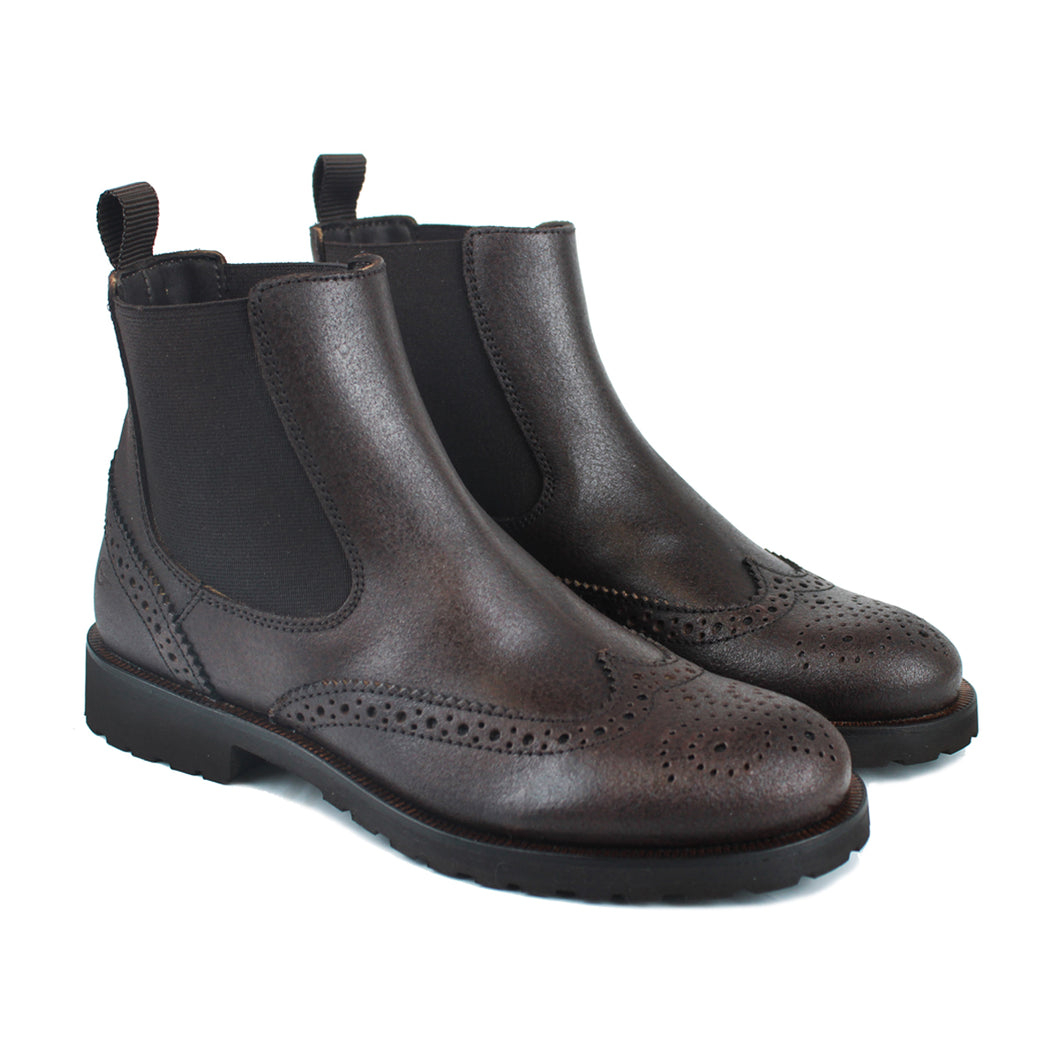 Chelsea boot in brown calf leather with vintage effect