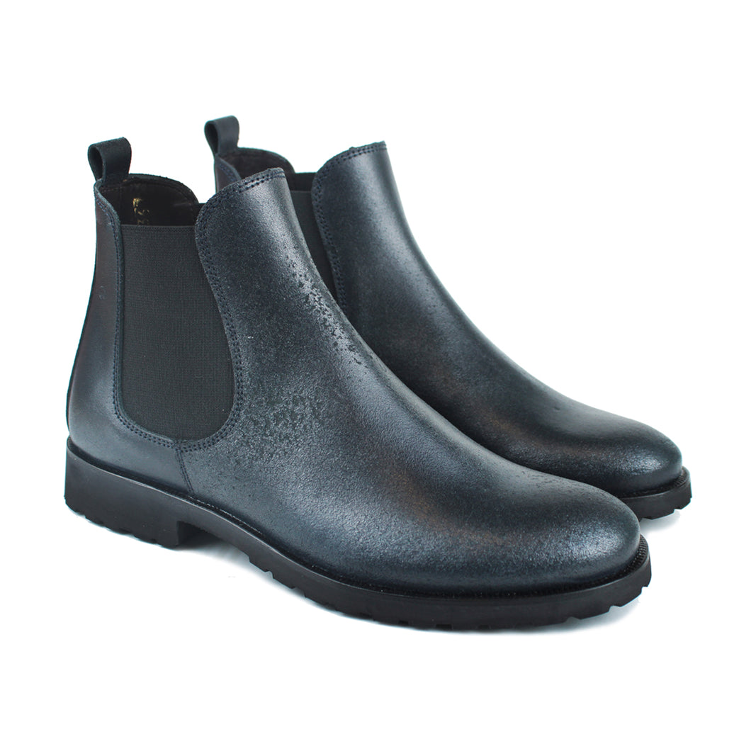 Chelsea boot in navy vintage calf leather