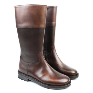 Rain Boots in dark brown handmade colored calf