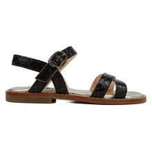 Carica l&#39;immagine nel visualizzatore di Gallery, Sandals in Snake-style brown leather
