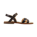 Sandals brown python-style leather