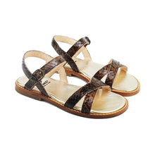 Load image into Gallery viewer, Sandals brown python-style leather
