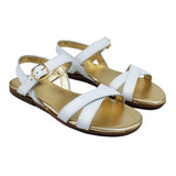 Sandals in white calfskin leather