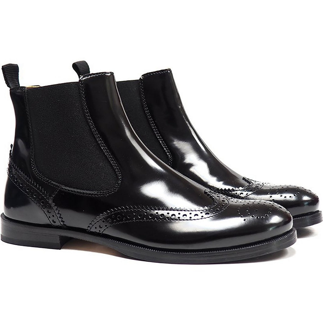 Brogues chelsea boots in black calf leather