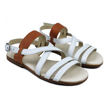 Load image into Gallery viewer, Monk Sandals in white/tan leather
