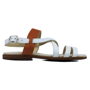 Monk Sandals in white/tan leather