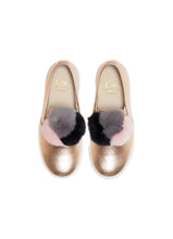 Load image into Gallery viewer, Slip on with ponpon application in champagne elk leather
