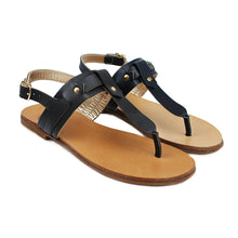 Carica l&#39;immagine nel visualizzatore di Gallery, Flip Flops in navy leather
