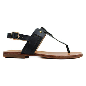 Flip Flops in navy leather