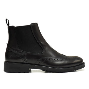 Brogue Chelsea boots in black calf