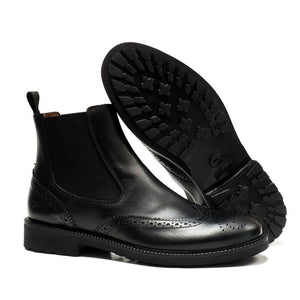 Brogue Chelsea boots in black calf