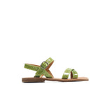 Sandals in Green Glitter Pvc and Leather Lining