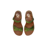 Sandals in Green Glitter Pvc and Leather Lining
