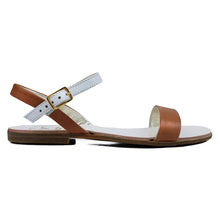 Load image into Gallery viewer, Sandals in tan/white leather
